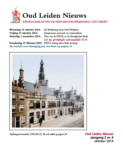 Oud Leiden Nieuws jaargang 2 nr. 4 oktober 2014