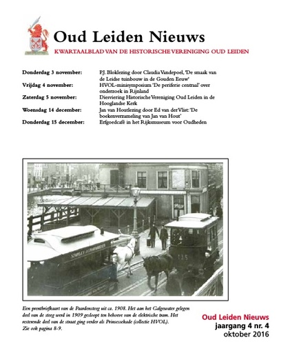 Oud Leiden Nieuws jaargang 4 nr. 4 oktober 2016